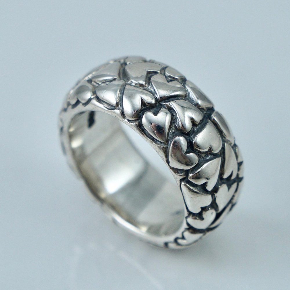 ⚡️SALE⚡️ Pandora Lotsa Love Heart Solid Sterling Silver Band Ring - Size 58